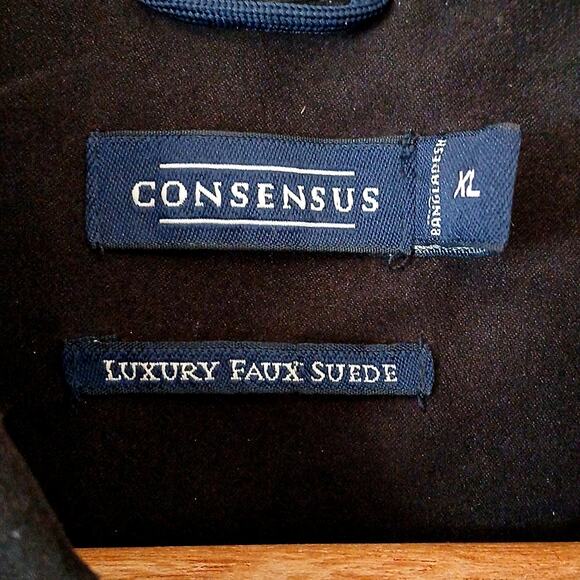 Consensus Luxury Faux Suede Button Down Shirt - Picture 2 of 5